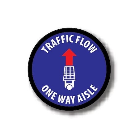 Ergomat 17in CIRCLE SIGNS Traffic Flow One Way Aisle DSV-SIGN 289 #3890 -UEN